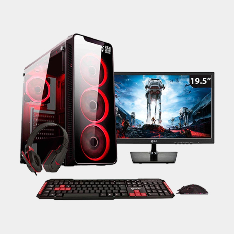 Pc Gamer Completo com Monitor EasyPC Amd A10 9700 4-Core 3.8Ghz (Radeon R7) 8Gb Ddr4 500Gb